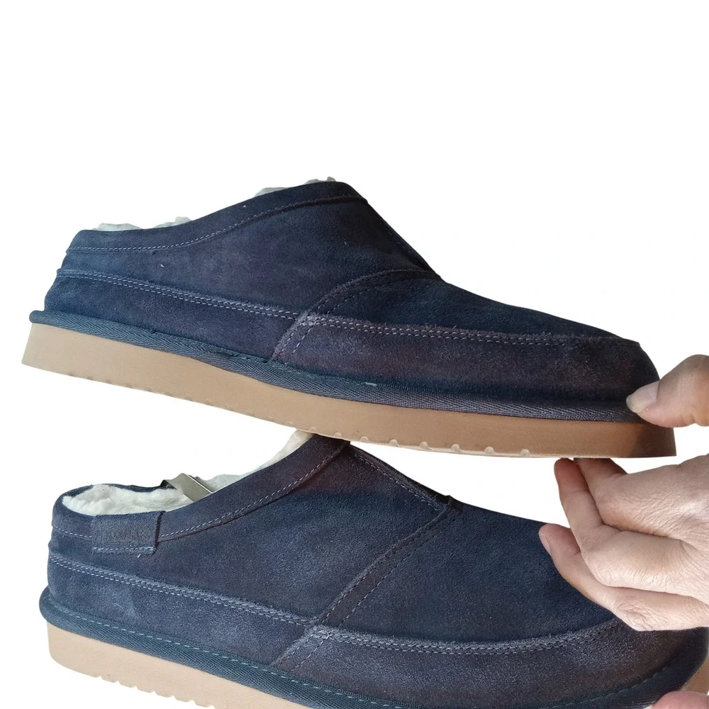 Koolaburra by UGG Tipton Navy Blue Suede Slippers Mens 12 Comfort Dorm Gift Ever